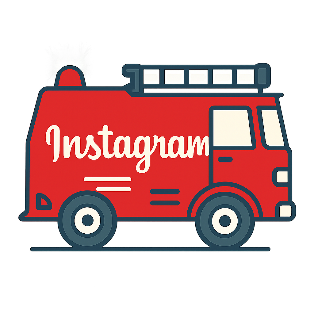 Feuerwehr AUtot mit der AUfschrift Instagram